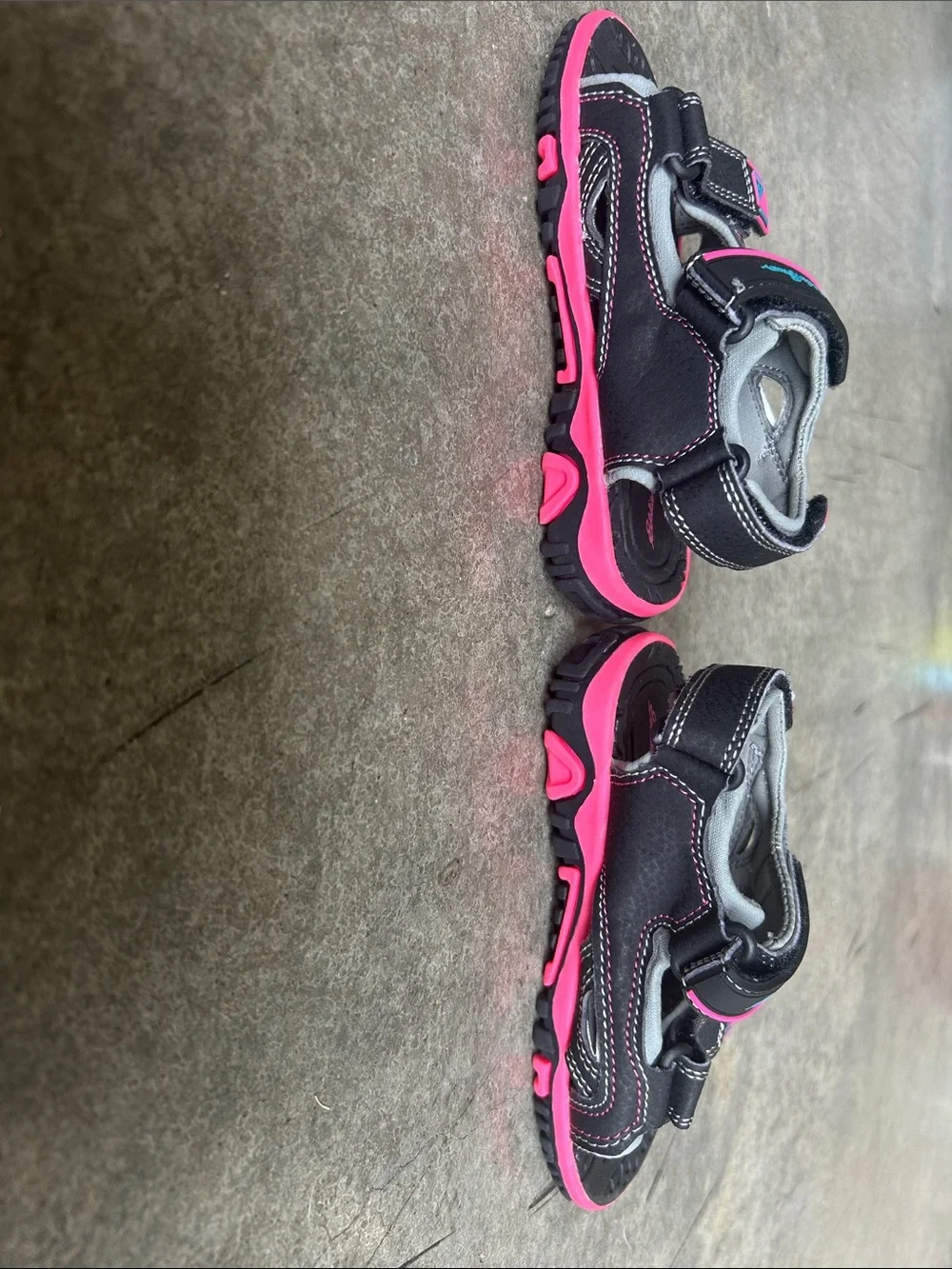Eddie Bauer Black and Pink Kids Sport Sandals